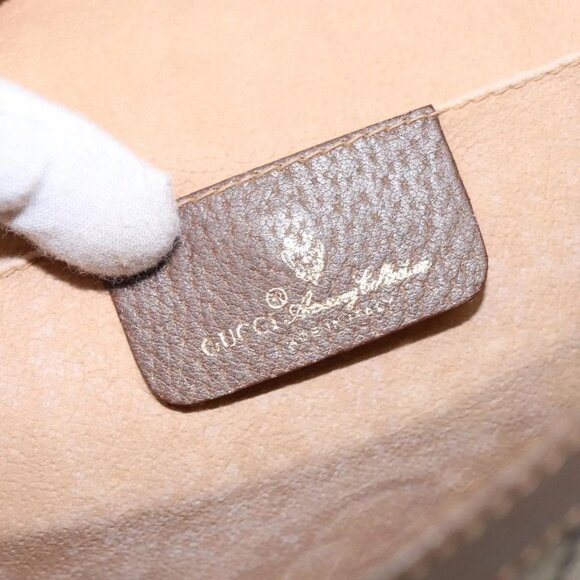 GUCCI GG Canvas Web Sherry Line Clutch Bag Beige Red - Picture 13 of 15